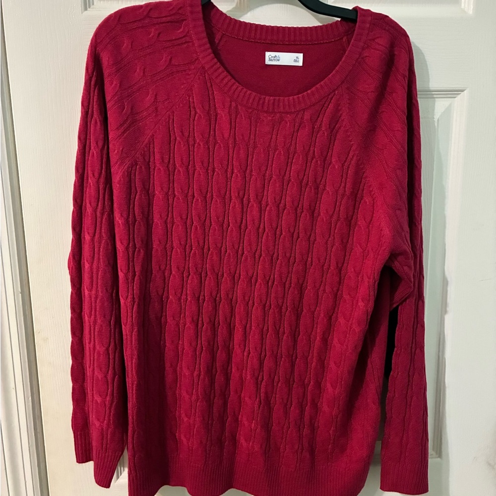 Magenta Cable Knit Sweater
